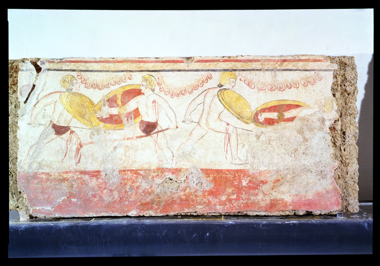 Slaget ved Gladiatorerne, ca. 3. århundrede f.Kr. (fresco) (for detaljer se 85148) af Unbekannt
