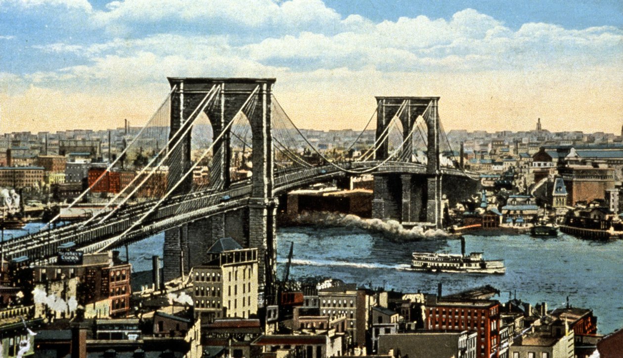 Brooklyn-broen, New York, ca. 1930 (postkort) af Unbekannter Künstler
