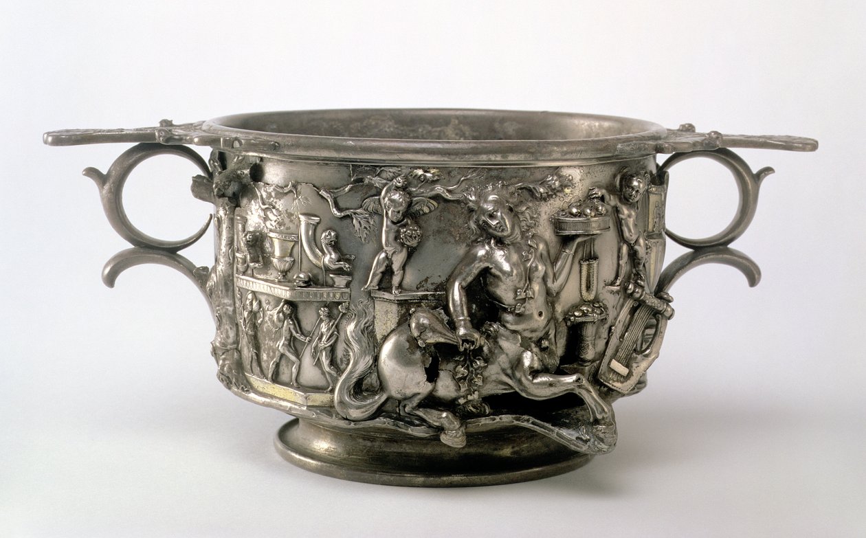 Centaur Cup, gallo-romersk, fra Berthouville Treasure, ca. 2.-3. århundrede e.Kr. (sølv) (se 107979) af Unbekannt
