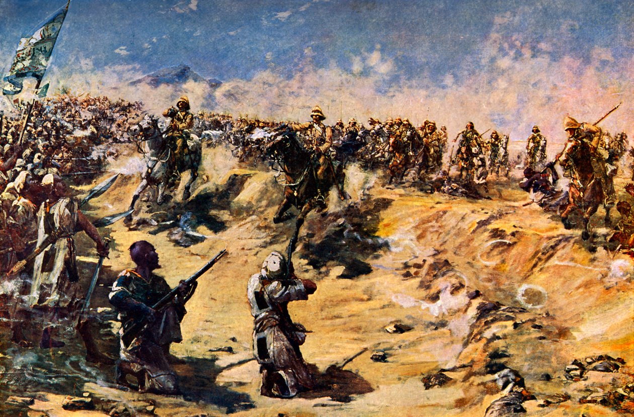 Angrebet fra de 21. lanseinfanterister ved Omdurman af Unbekannter Künstler