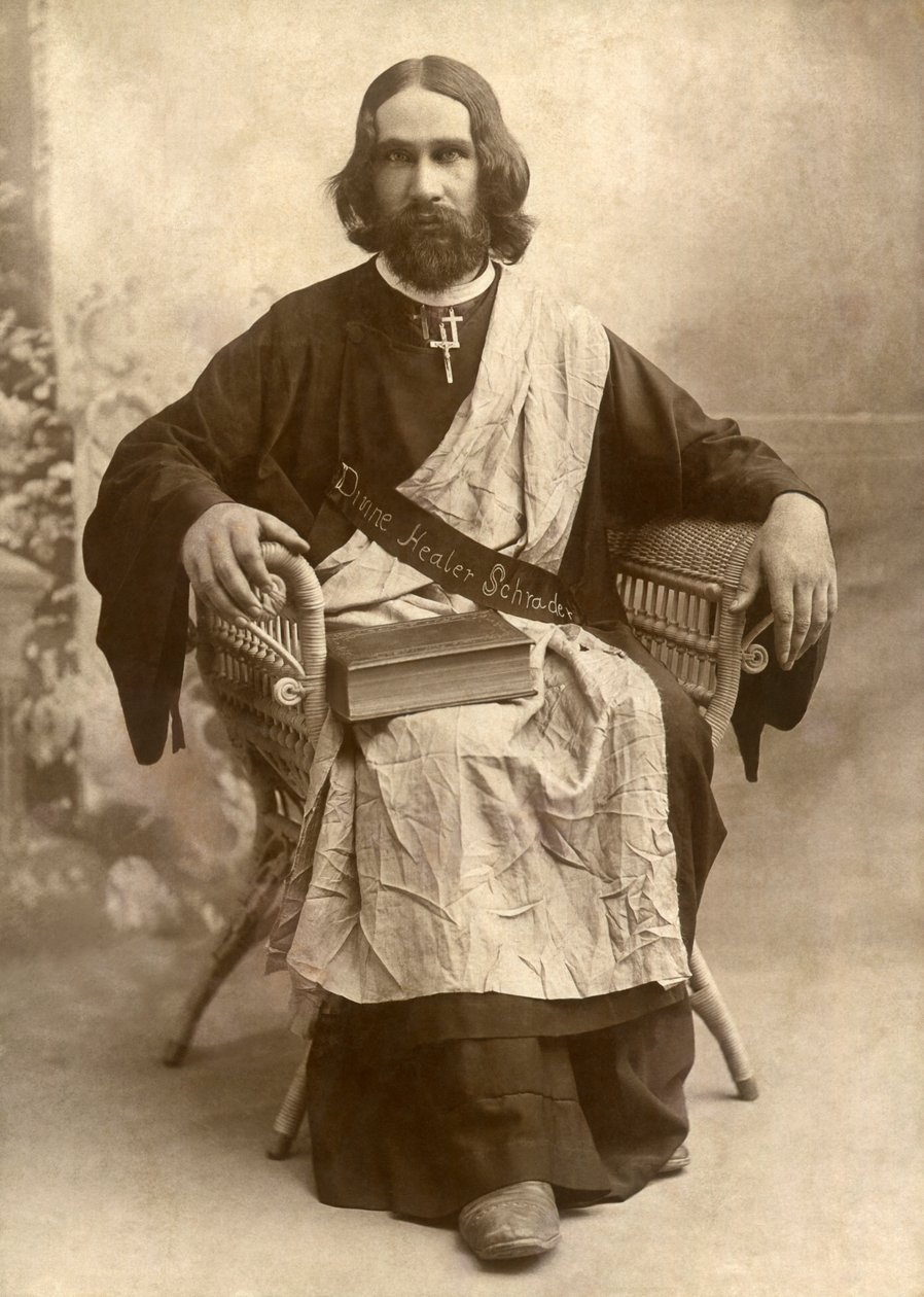 The Divine Healer Schrader, Temple, Texas, ca. 1888 (s/h-foto) af Unbekannt