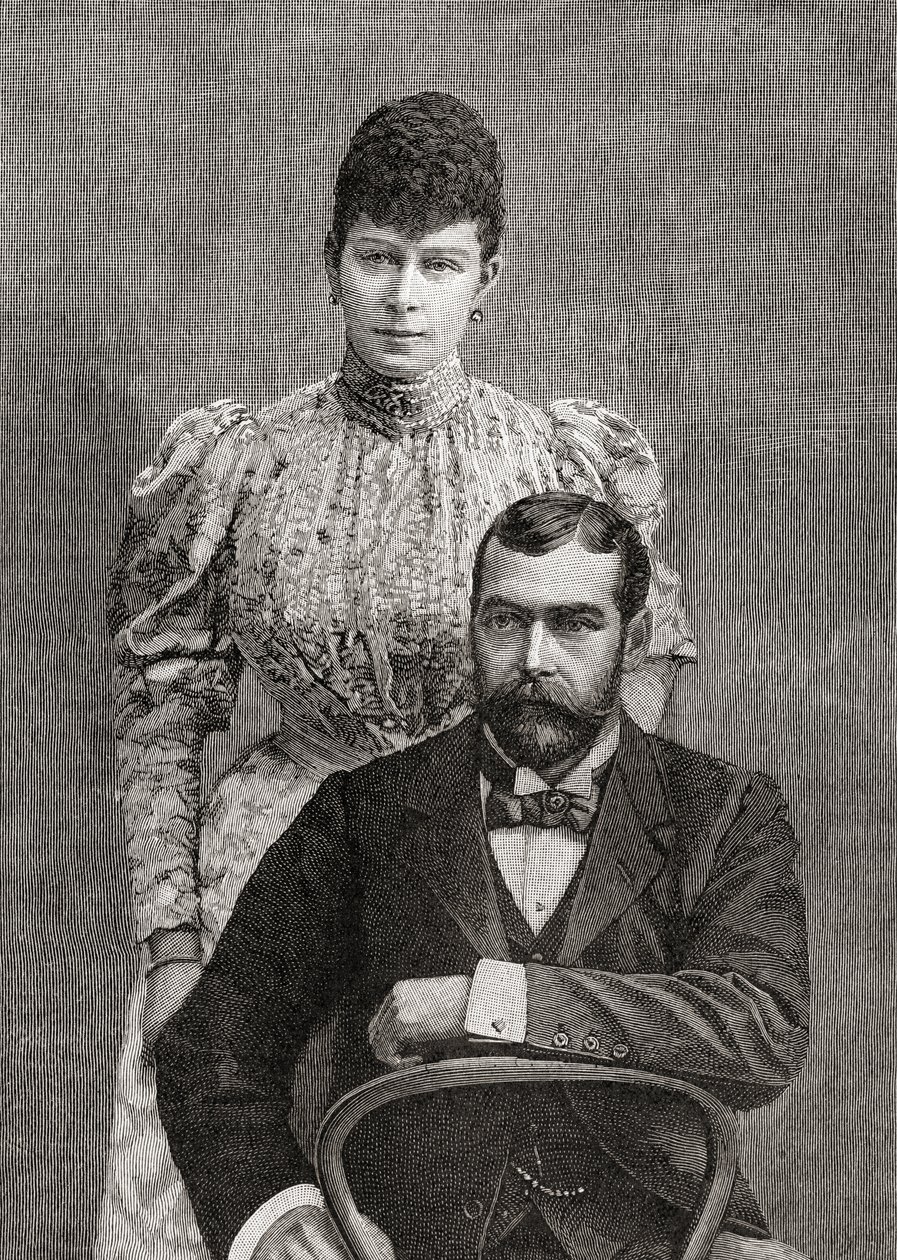 Hertugen og hertuginden af Cornwall, George V og hans kone Mary af Teck. af Unbekannt