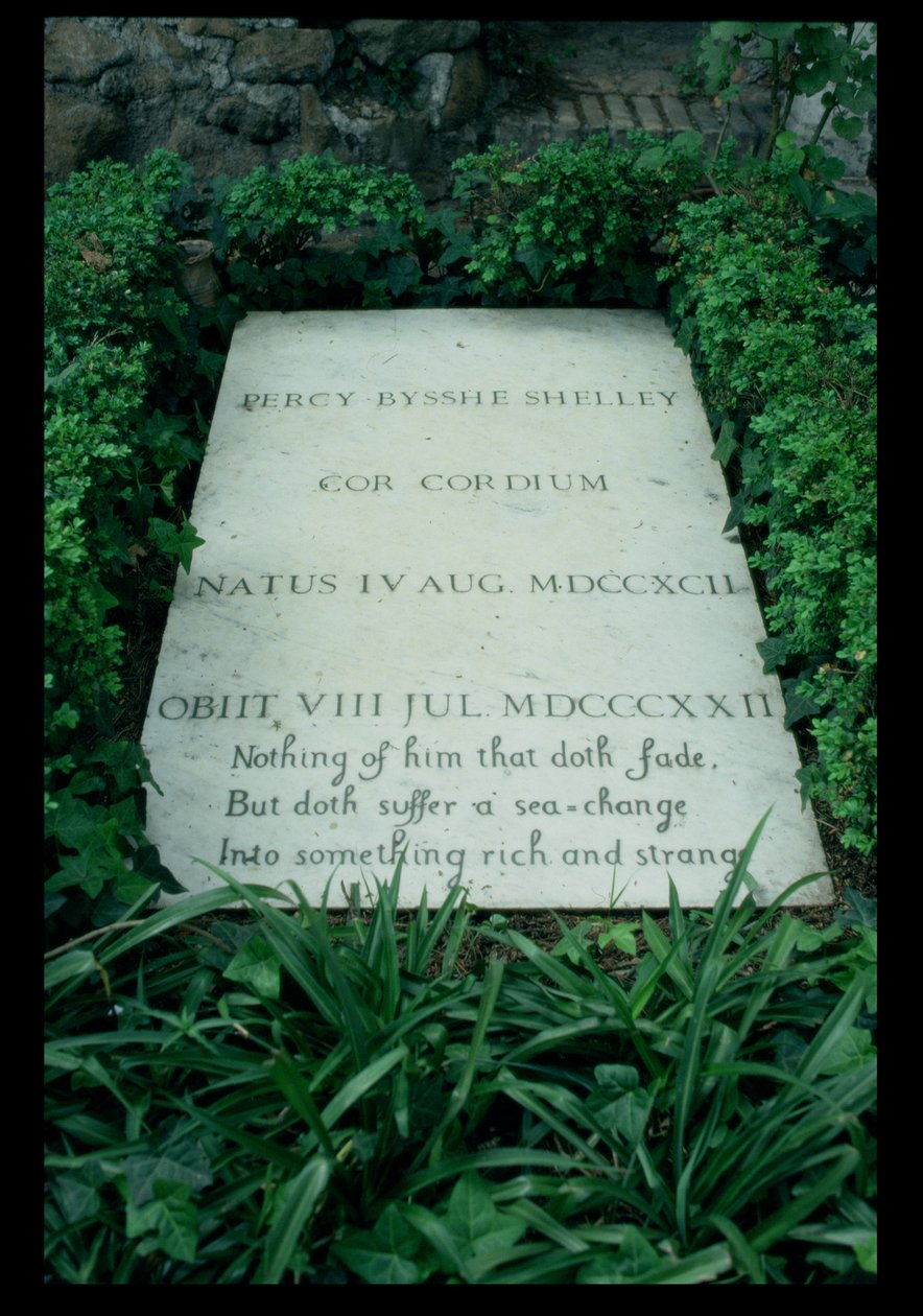 The Grave of Percy Bysshe Shelley (1792-1822) (s/h foto) af Unbekannt
