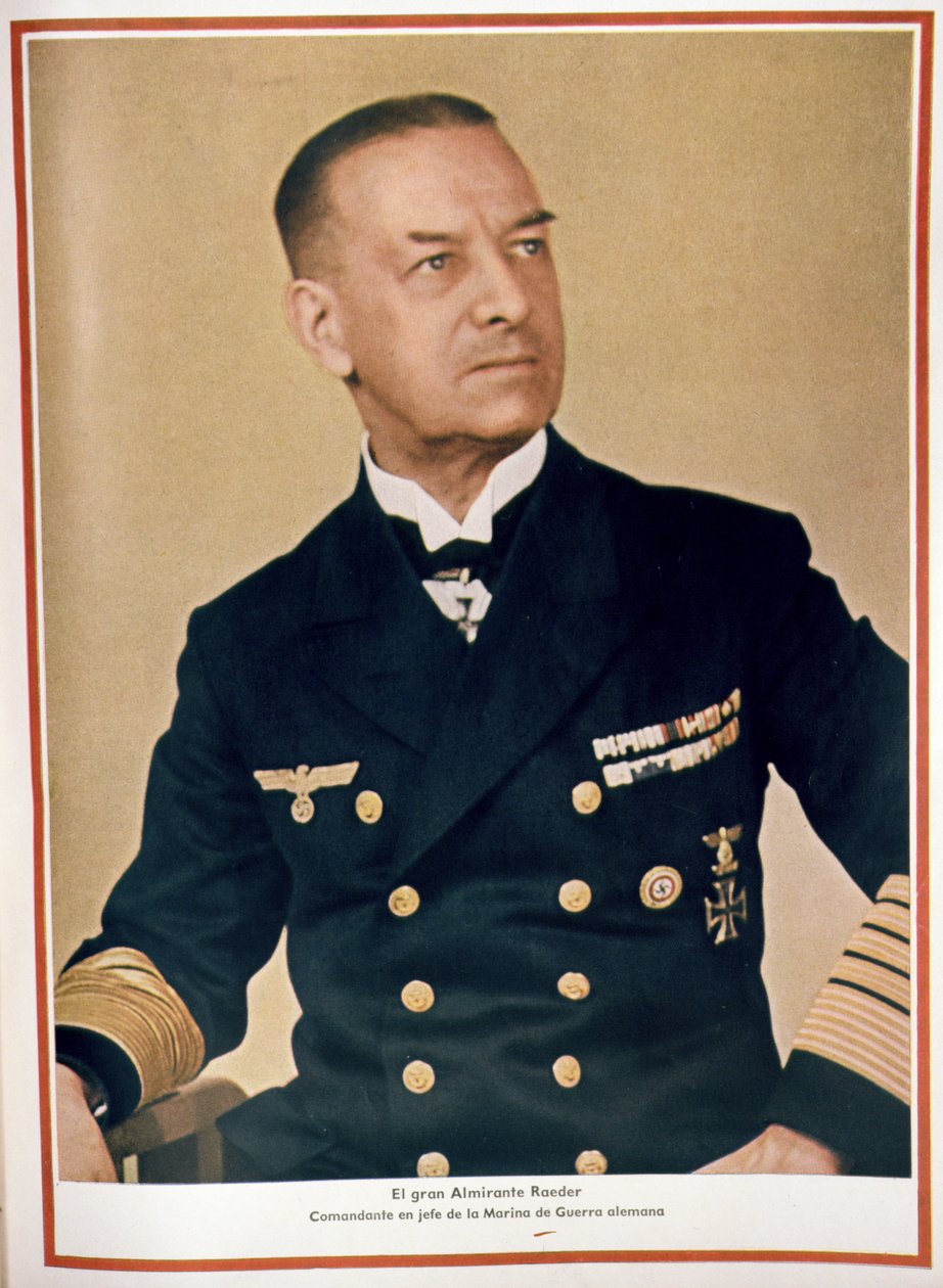 Den store admiral Raeder (1876-1960) øverstkommanderende for marinen, fra 