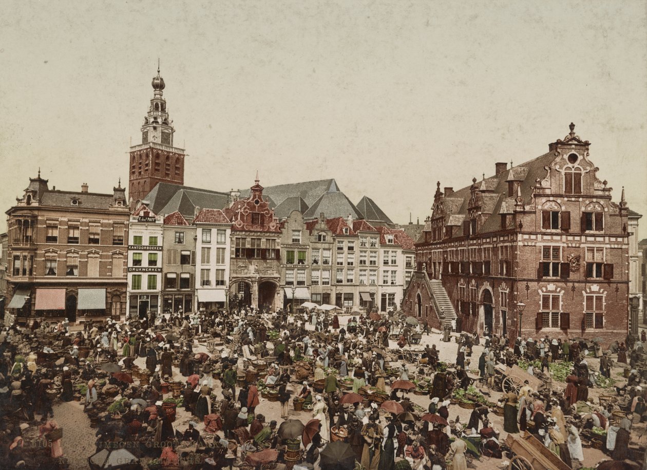 Det store marked, Nijmegen, ca. 1900 af Unbekannt