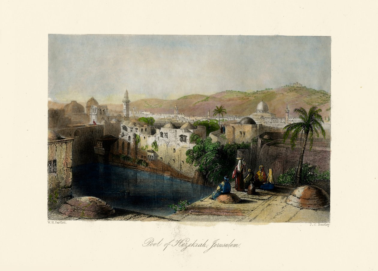 Det Hellige Land - Hizkijas bassin, Jerusalem. - Bibelen af Unbekannter Künstler