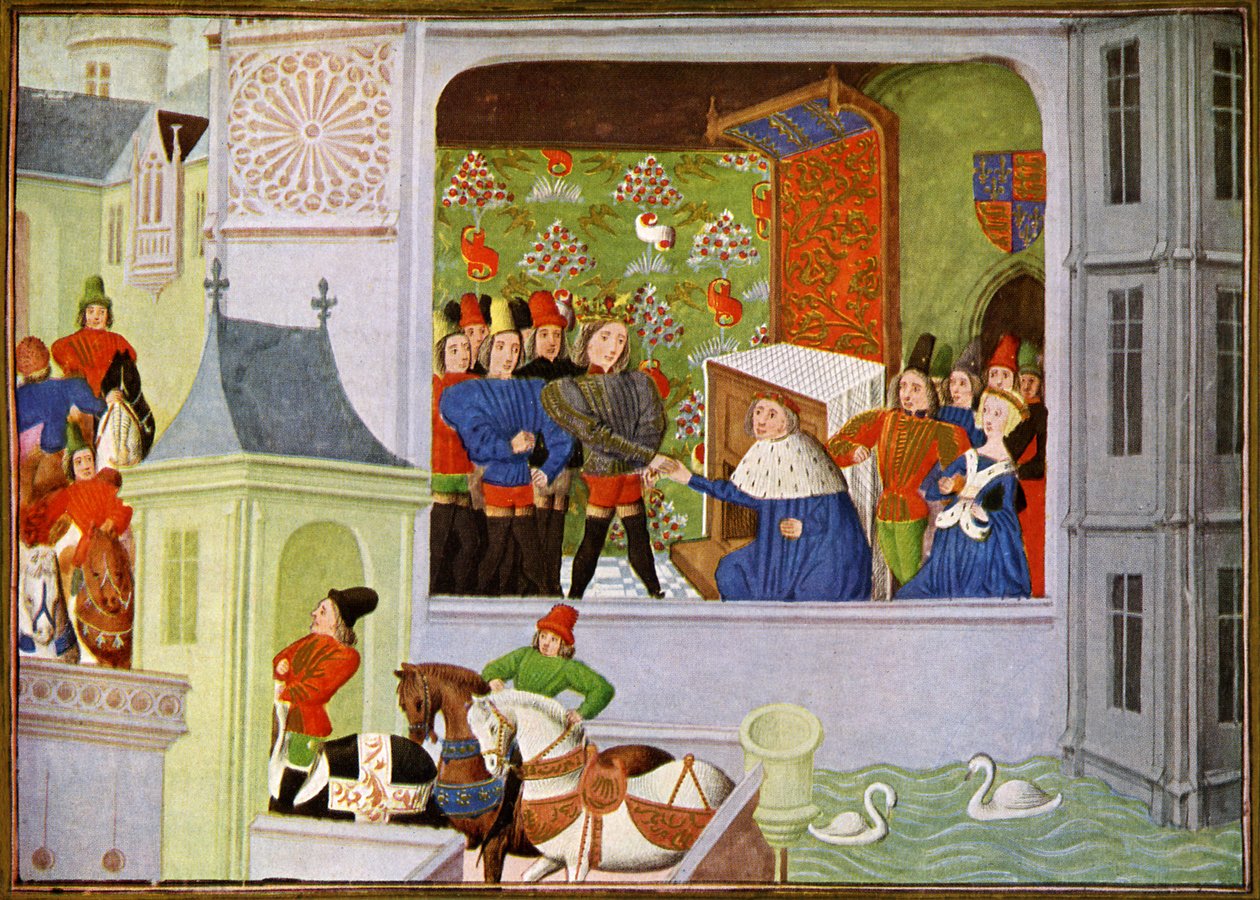 Interviewet med Richard II og hertugen af Gloucester på Pleshy Castle af Unbekannter Künstler