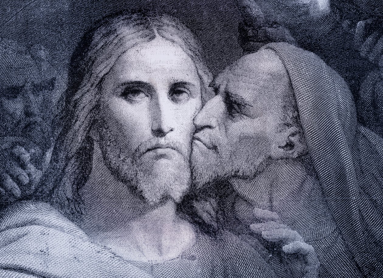 Kysset - Judas Iskariot kysser Jesus Kristus i Getsemane Have, fra 
