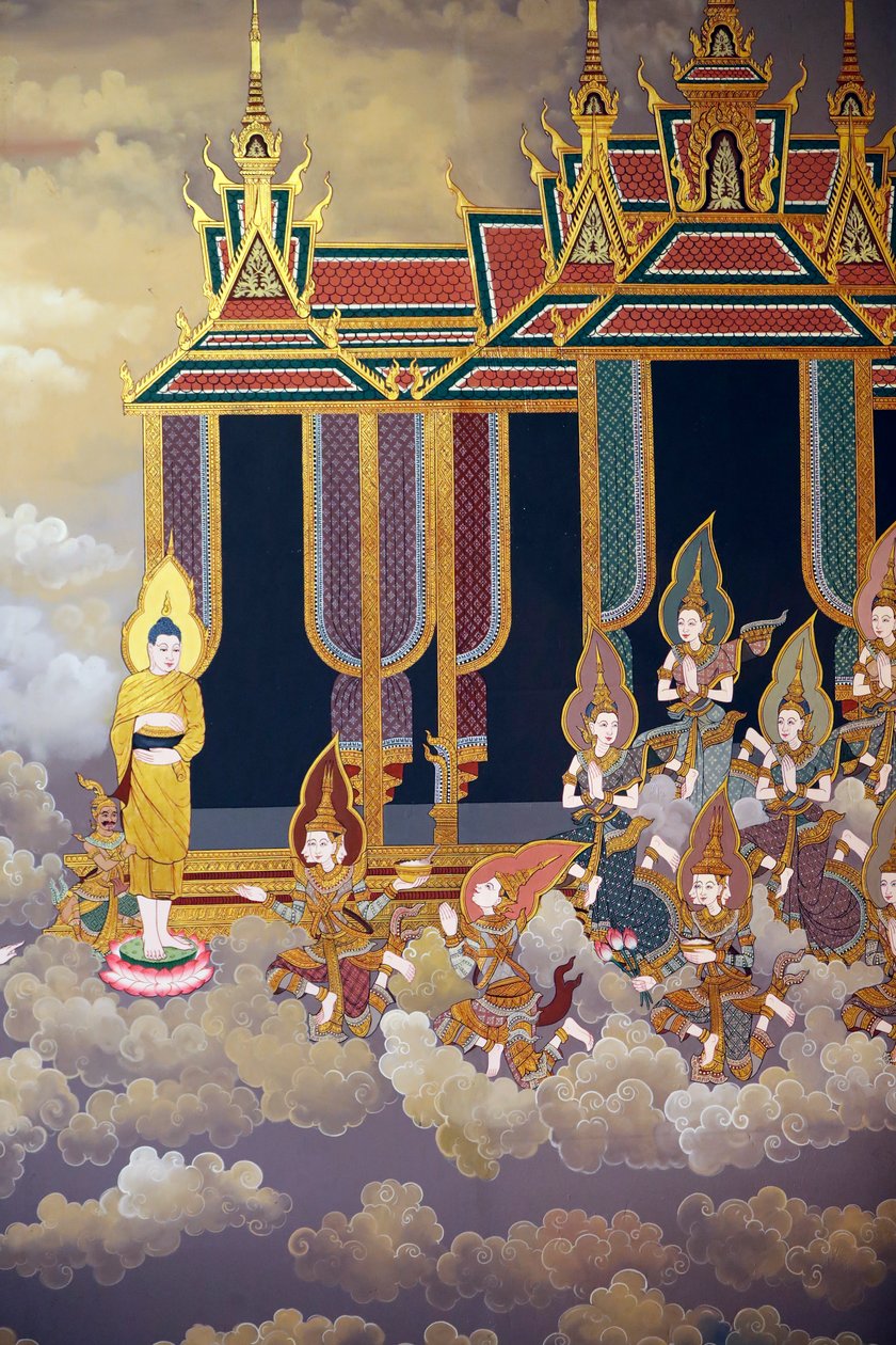 Buddhas liv, murfresko, Wat Botum-templet, Phnom Penh, 2022 (foto) af Unbekannter Künstler