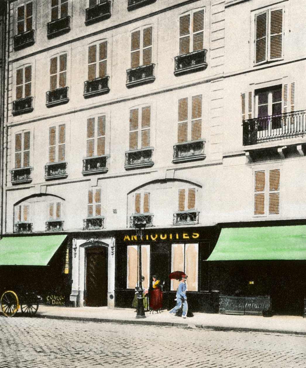 Bygningen i Paris (Frankrig), hvor John Paul Jones (1749-1792), skotsk flådeofficer og helt i den amerikanske uafhængighedskrig (1775-1783), døde i 1792 - Kolorering efter et fotografi fra slutningen af 1800-tallet - Huset i Paris, hvor John Paul Jones boe af Unbekannter Künstler