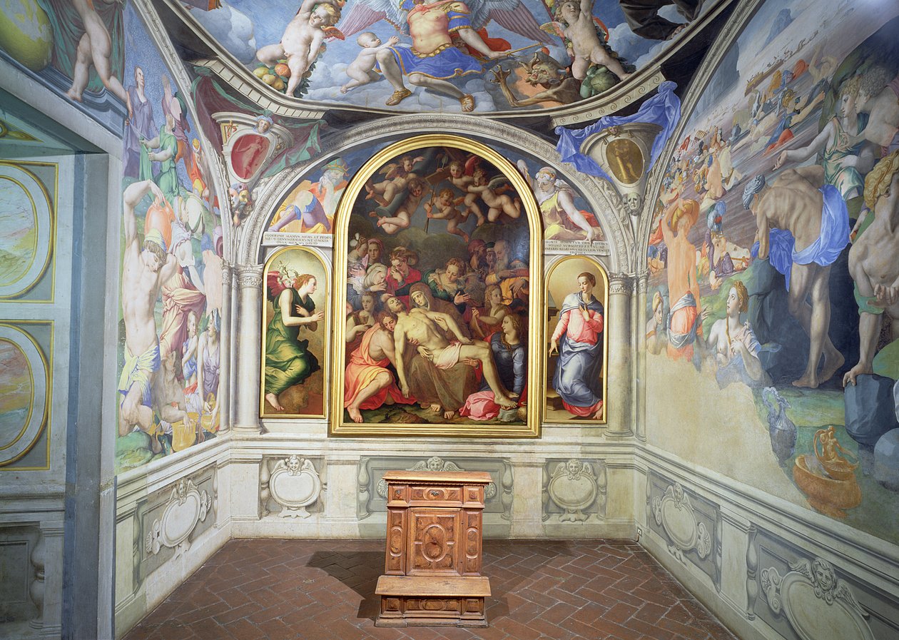 Eleonoras kapel af Toledo, designet af Bartolomeo Ammannati (1511-92) og dekoreret af Agnolo Bronzino (1503-72) ca. 1543 (foto) (for detaljer se 82440-44) af Unbekannt