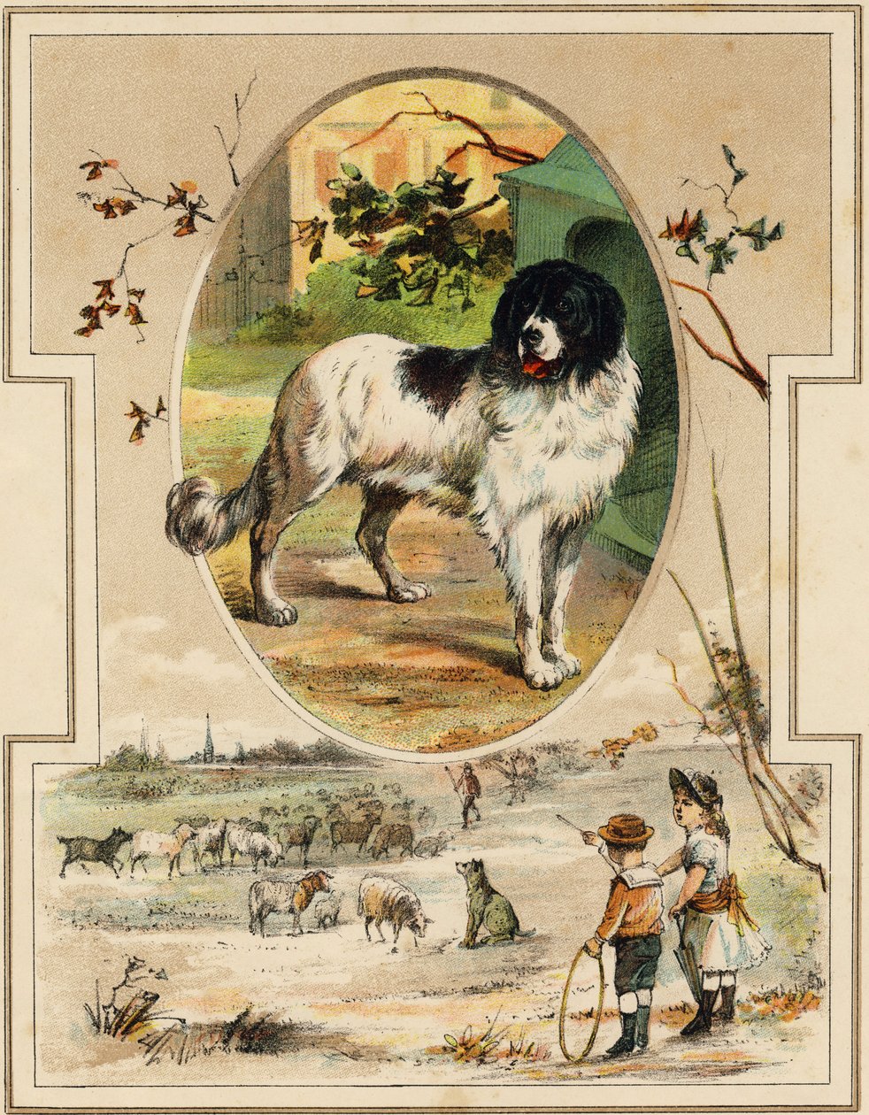Hunden. Indgravering i "Mon premier Grand Alphabet". Bernardin-Bechet Edition, Paris, ca. 1890. Illustrationer af A. des Lilleuls. Ingen side, 46 sider. Mål: 31x22 cm. af Unbekannt