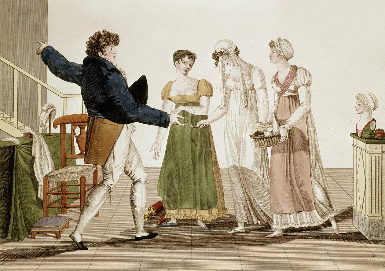 Modedesigneren under det første kejserdømme i Frankrig (1804-1815), kobberstik af Unbekannter Künstler