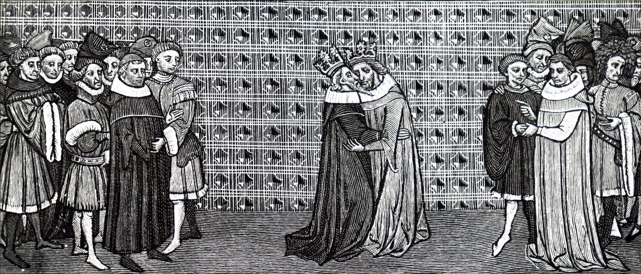 Mødet mellem kong Edward III og kong Philip V af Frankrig. af Unbekannt