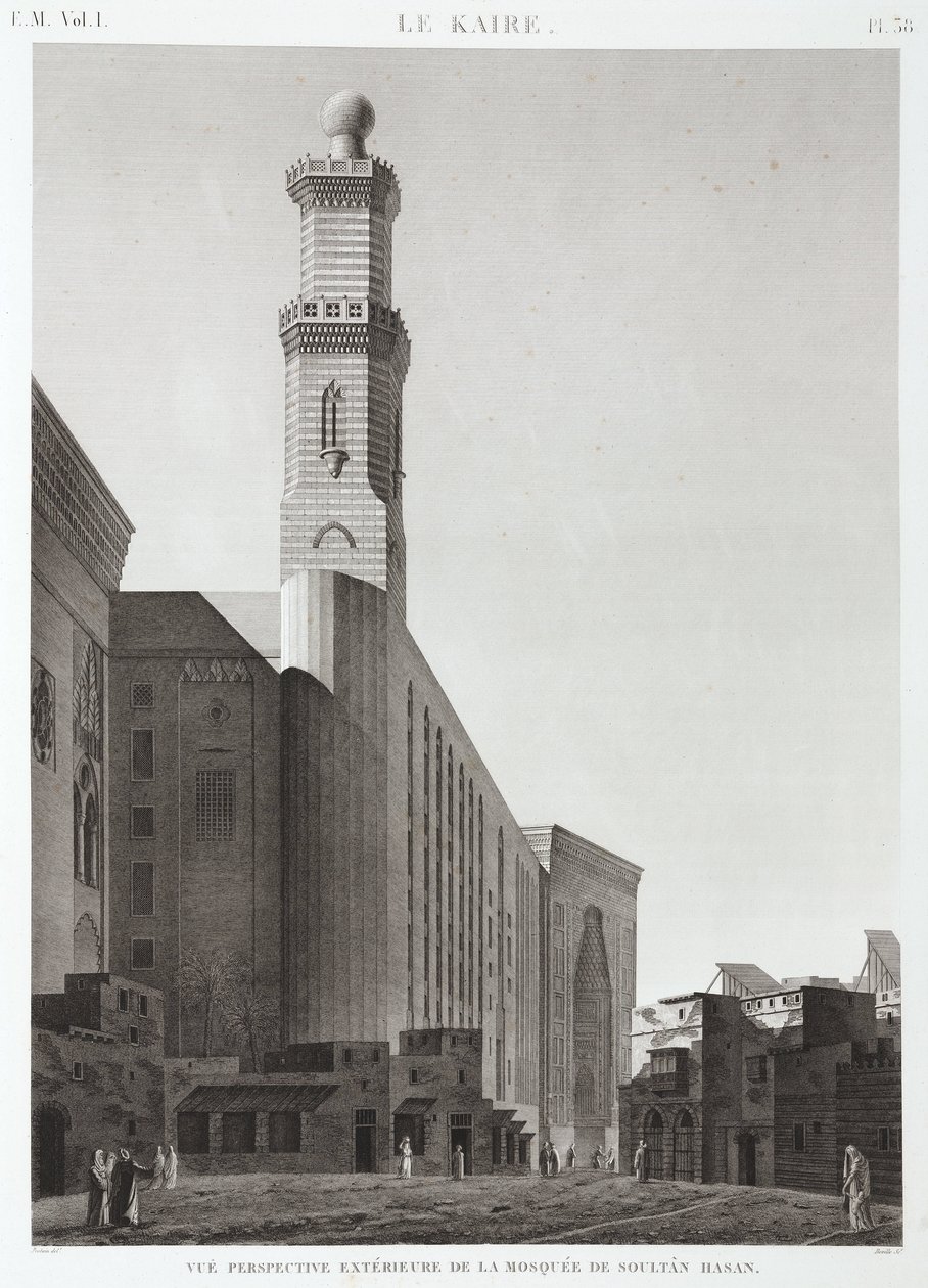 Sultan Hassans moske, Cairo, Egypten, ca 1798 af Unbekannt