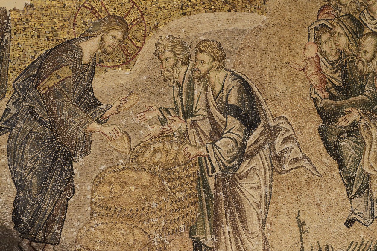 Formeringen af brød, Mosaik, Chora kirkemuseum., Istanbul, Turkiet af Unbekannt