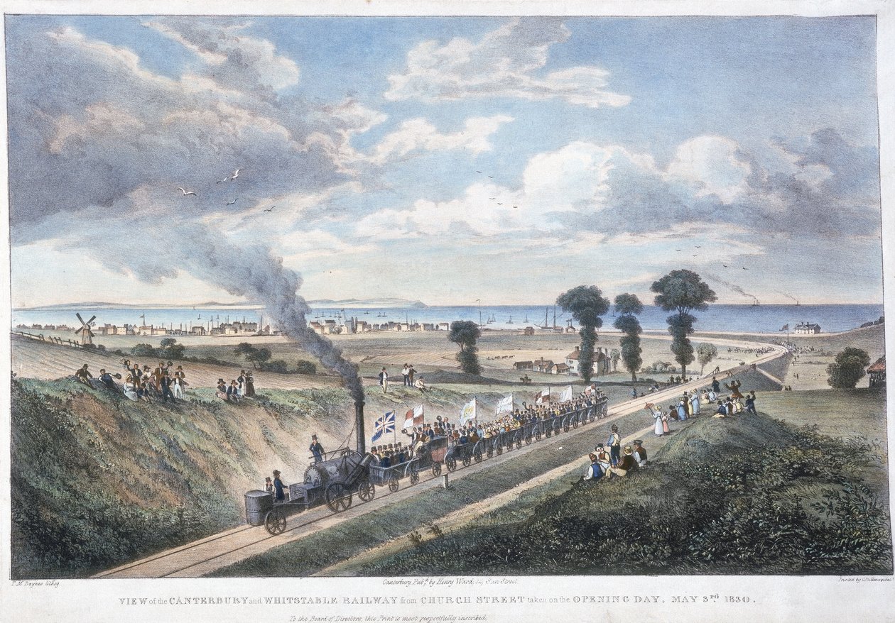 Åbningen af Canterbury and Whitstable Railway, Kent, 3. maj 1830 af Unbekannt