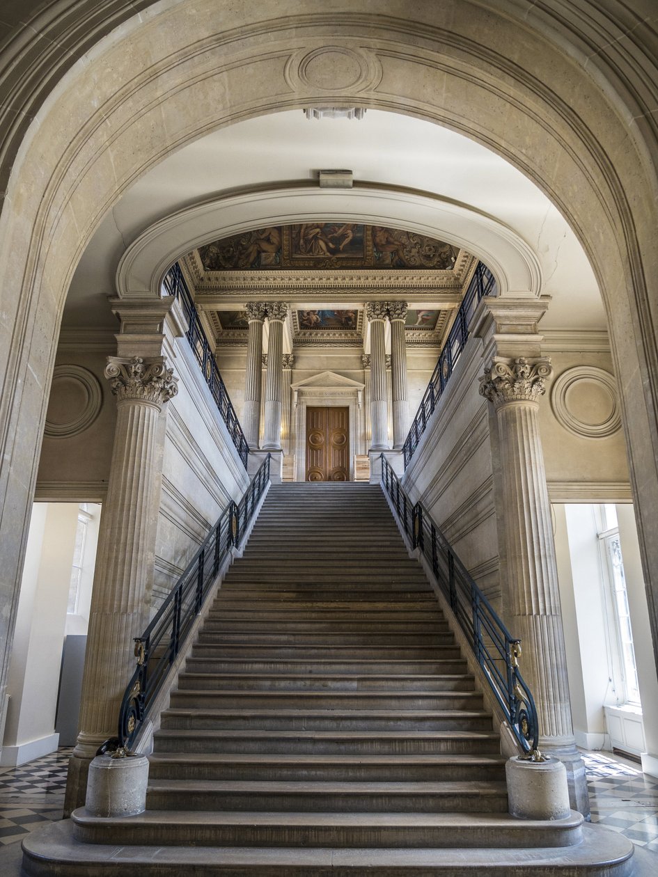 Trappen, arkitekt Charles Lelong (1793-1861) og Edouard Dubois (1795-1813), mellem 1840 og 1846. På loftet, Frankrig vedhæfter sine arkiver til tidernes morgen, maleri af Felix Jobbe Duval (1821-1889), mellem 1877 og 1881. Hotel de Soubise af Unbekannt