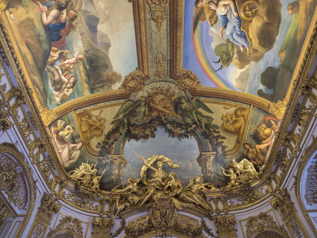 Trofæet af Diane Chasseresse, en gruppe skulptureret fra døren til Galerie doree, af Francois Antoine Vasse (1681-1736), omkring 1715. Banque de France. Hotel de Toulouse, tidligere hotel de la Villiere, Paris - Hotel de Toulouse, hovedkvarteret for Banqu af Unbekannt