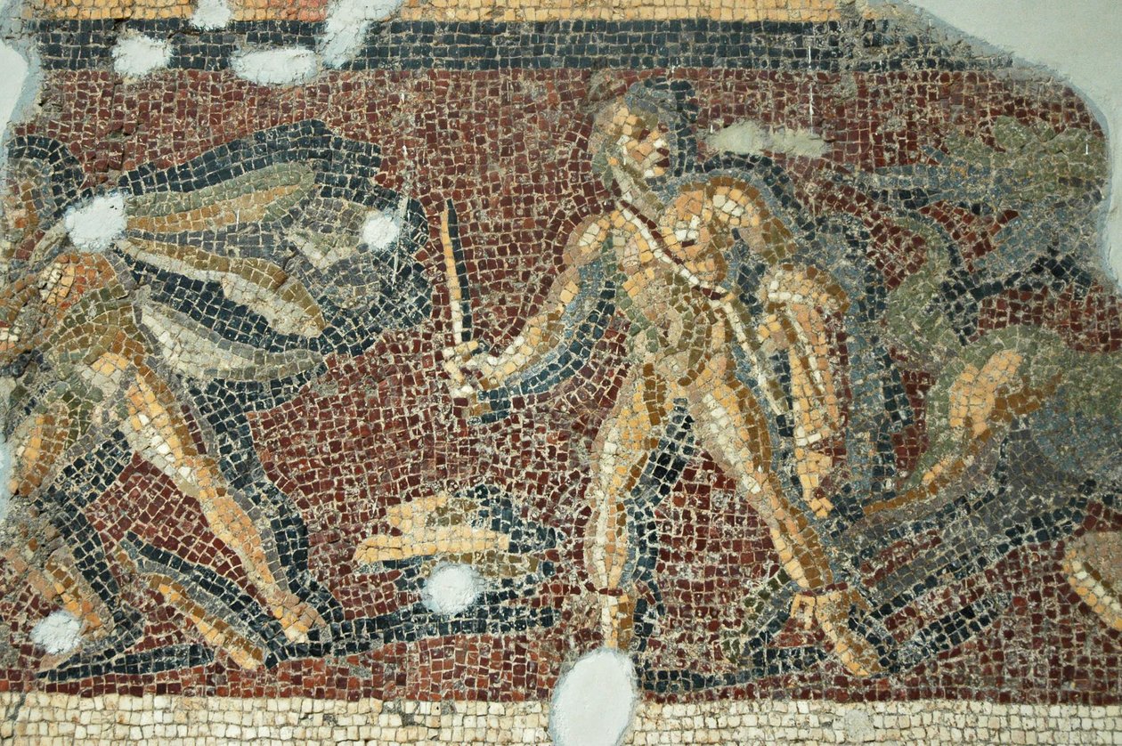 Teater Scene Mosaic, fra Daphne, Tyrkiet af Unbekannt