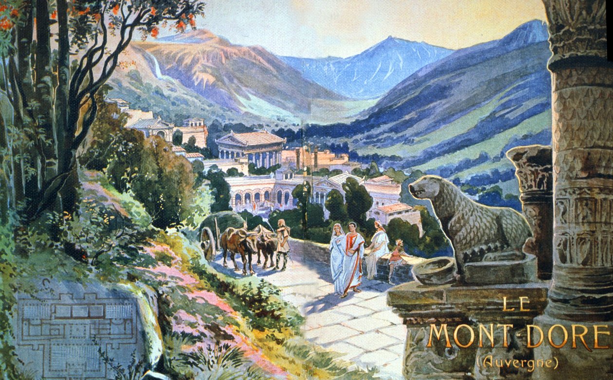Termiske bade i Auvergne i den gallo-romerske periode, ca. 1900 (illustration) af Unbekannter Künstler