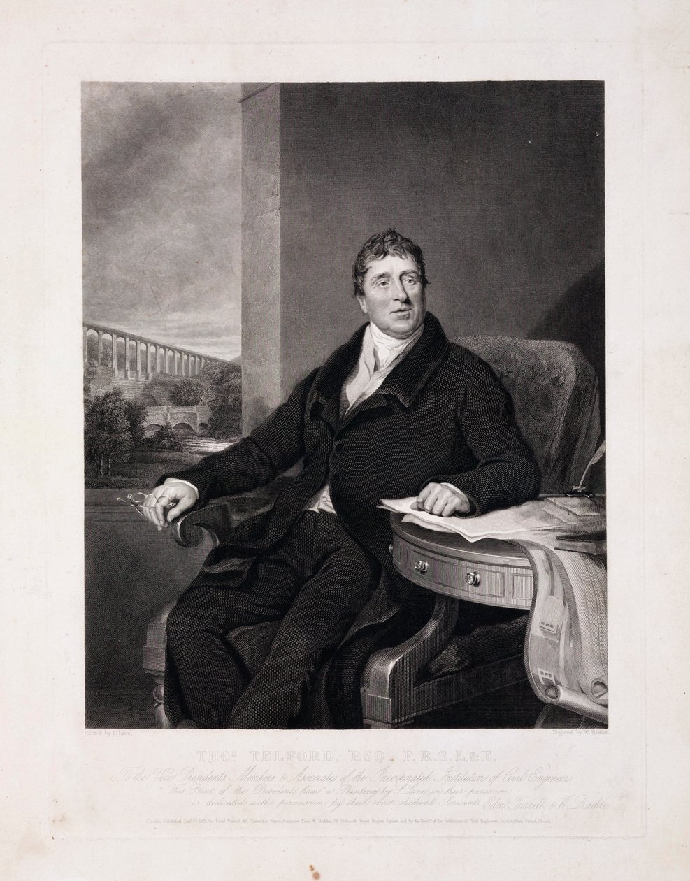 Thomas Telford, skotsk civilingeniør, c 1810 af Unbekannt