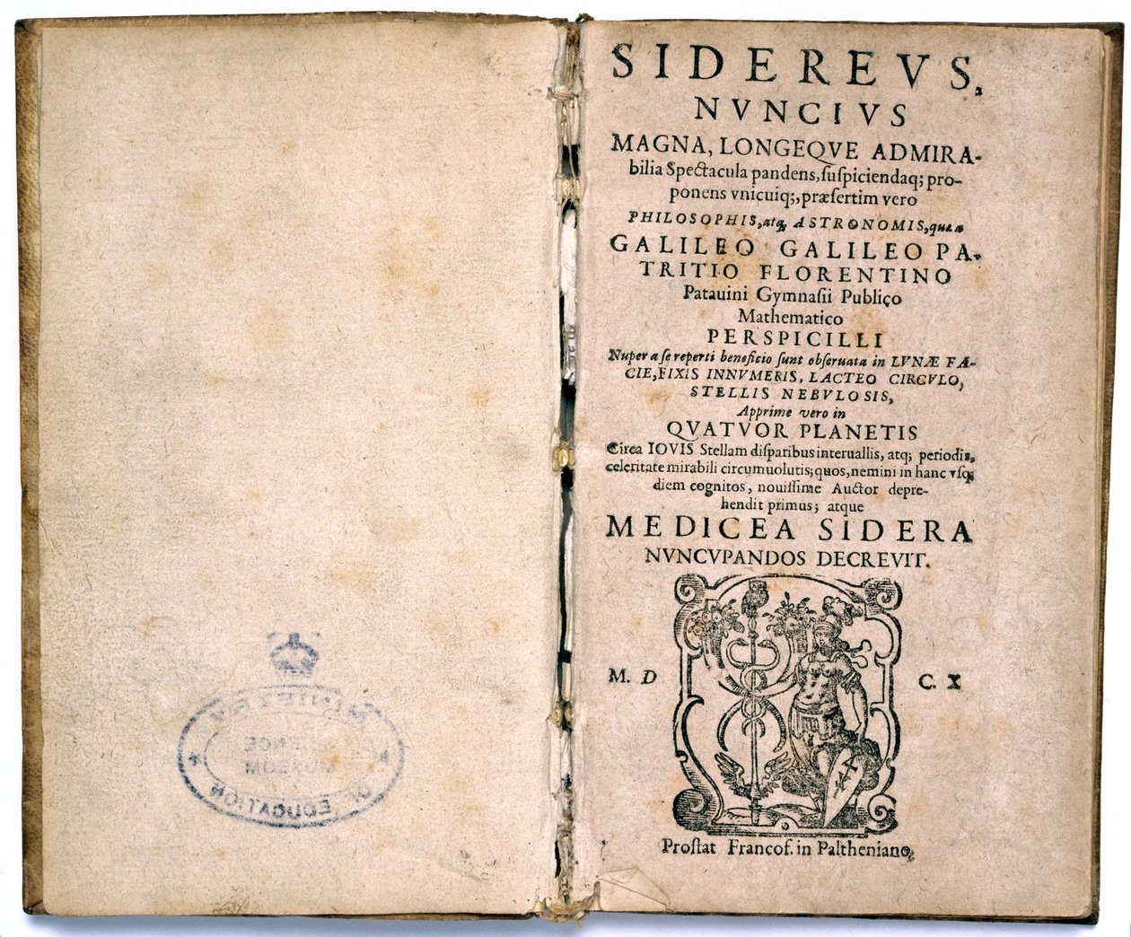 Titelside fra Galileos bog om astronomisk teori af Unbekannt
