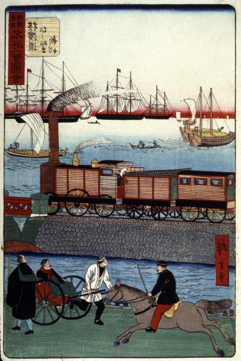Trafik i en japansk havn af Unbekannter Künstler