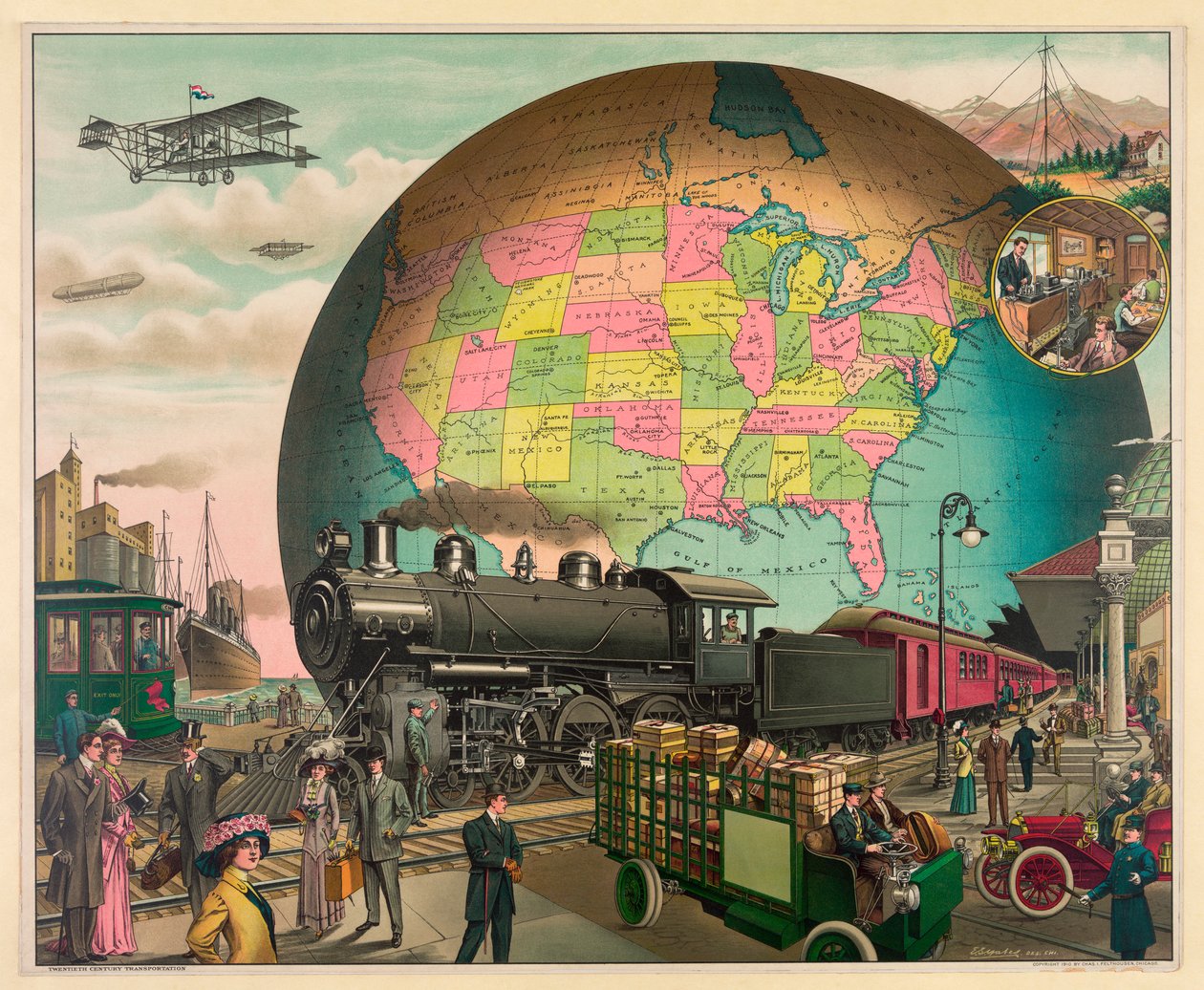 Transport fra 1910, USA, ca. 1910 (s/h-billede) af Unbekannt