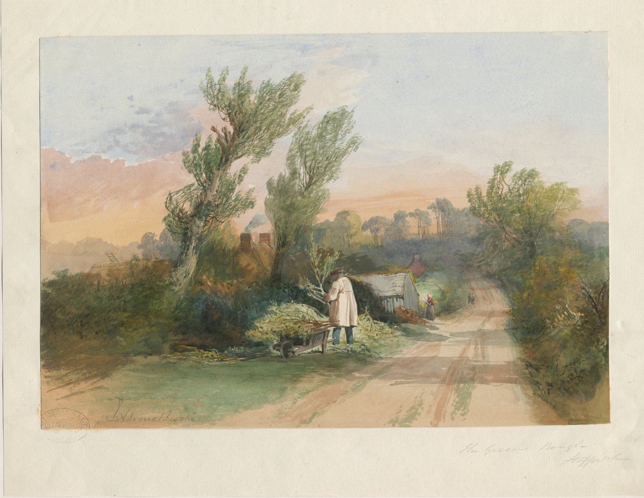 Trentham - "The Green Bough": akvarelmaleri, nd [?19. århundrede] af Unbekannt