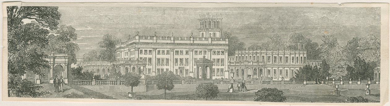 Trentham Hall: træsnitsgravering og [midten af det 19. århundrede] af Unbekannt