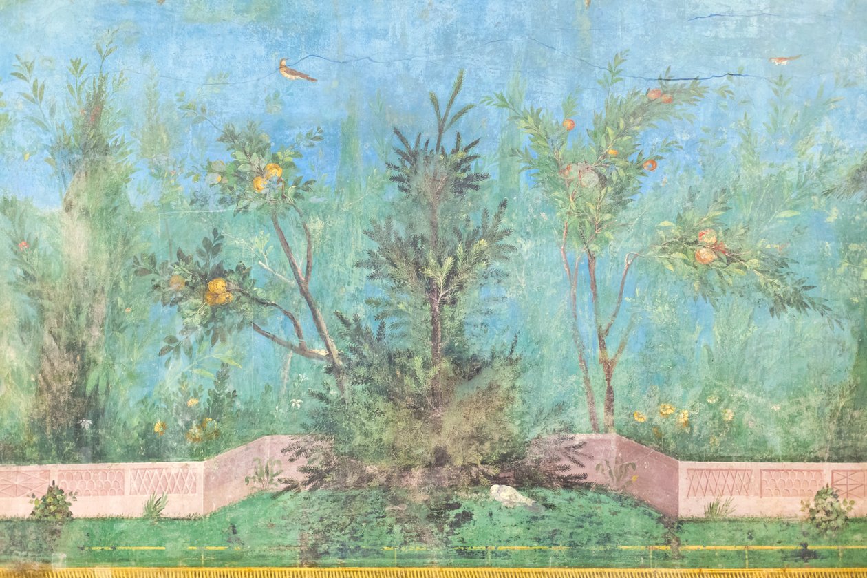 Triclinium af huset Livia, fresco, 20 - 10 f.Kr., Roms nationalmuseum (museo nazionale romano), Rom, Italien af Unbekannter Künstler