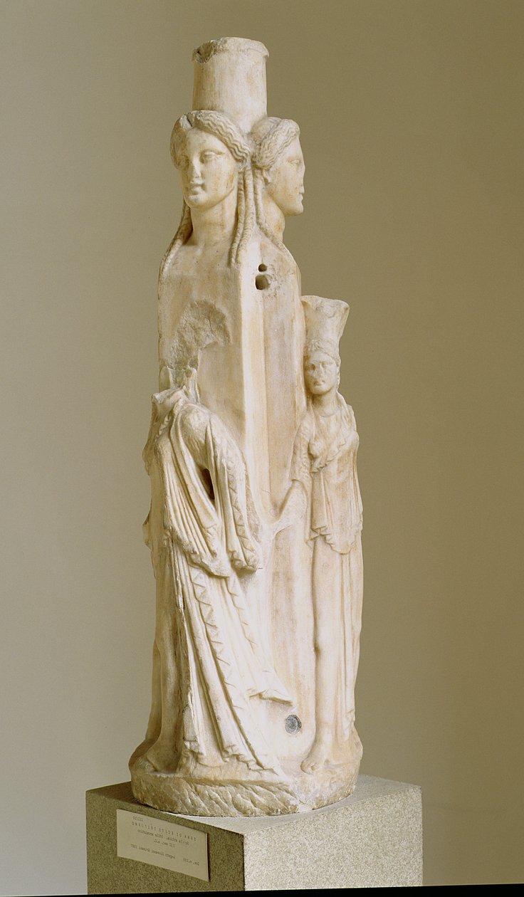 Triform Herm of Hecate, Marmorskulptur, Loftsperiode, 3. århundrede af Unbekannt
