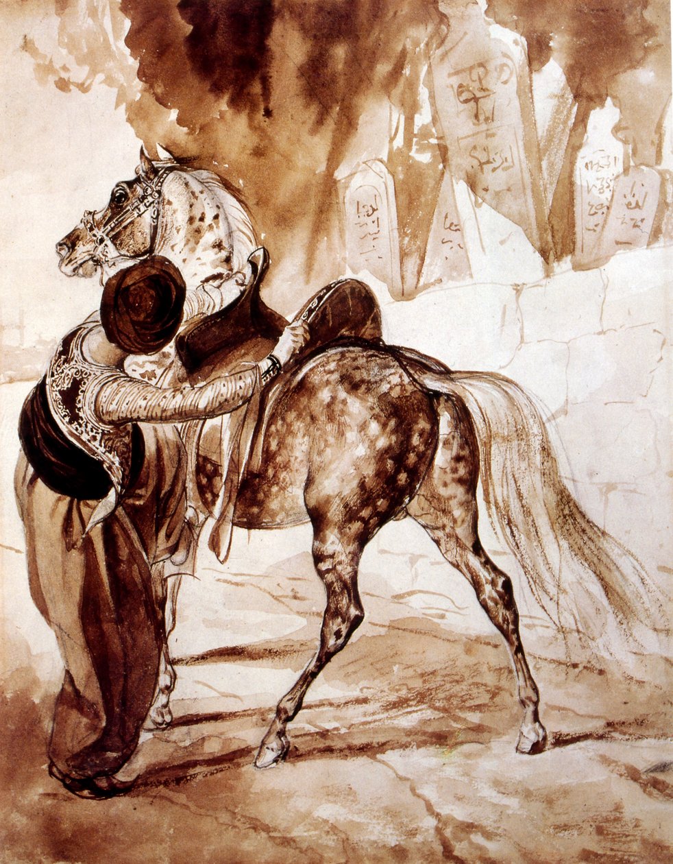 Tyrker på en hest. 1835 af Karl Pavlovich Bryullov (1799 1852), russisk maler. Han betragtes som en nøglefigur i overgangen fra den russiske neoklassicisme til romantikken. af Unbekannter Künstler