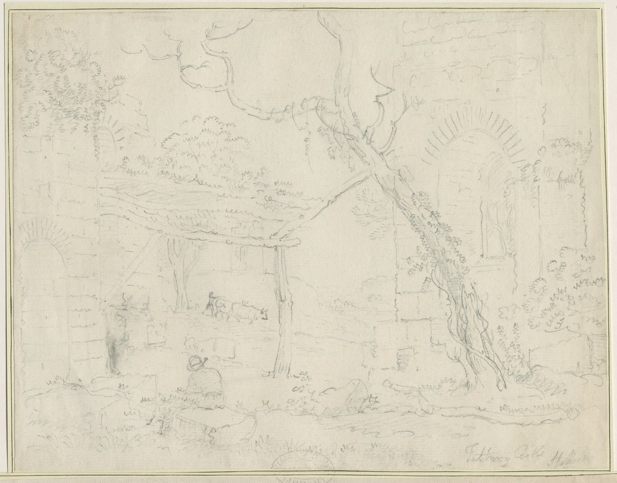 Tutbury Castle: pencil drawing, nd [? 19th cent] dani af Unbekannt