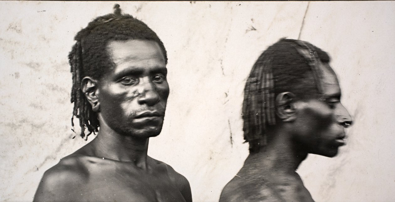 To mænd, Papua Ny Guinea (gelatinesølvtryk) af Unbekannt