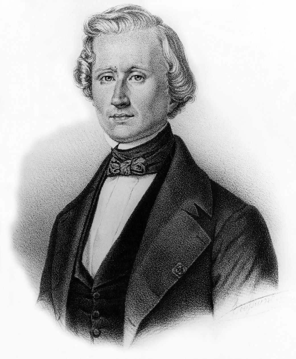 Urbain Jean Joseph Le Verrier (1811-1853) fransk astronom og direktør for observatoriet i Paris, stik af Auguste Roy af Unbekannter Künstler