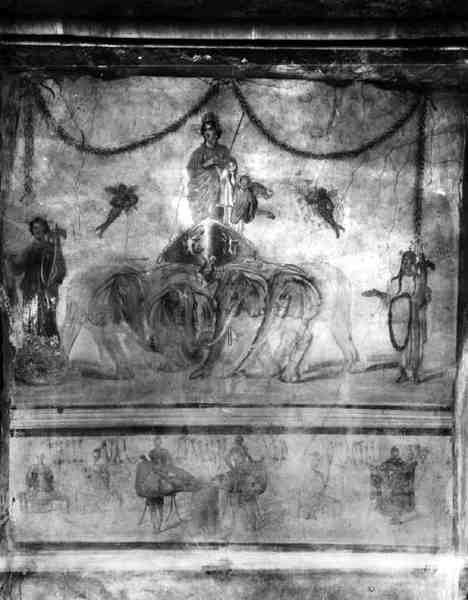 Venus fra Pompeji på en vogn båret af elefanter, fra Via dell