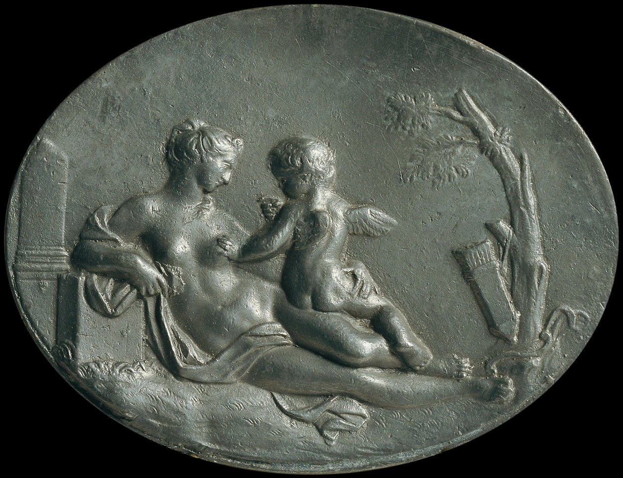 Venus og Amor af Unbekannter Künstler
