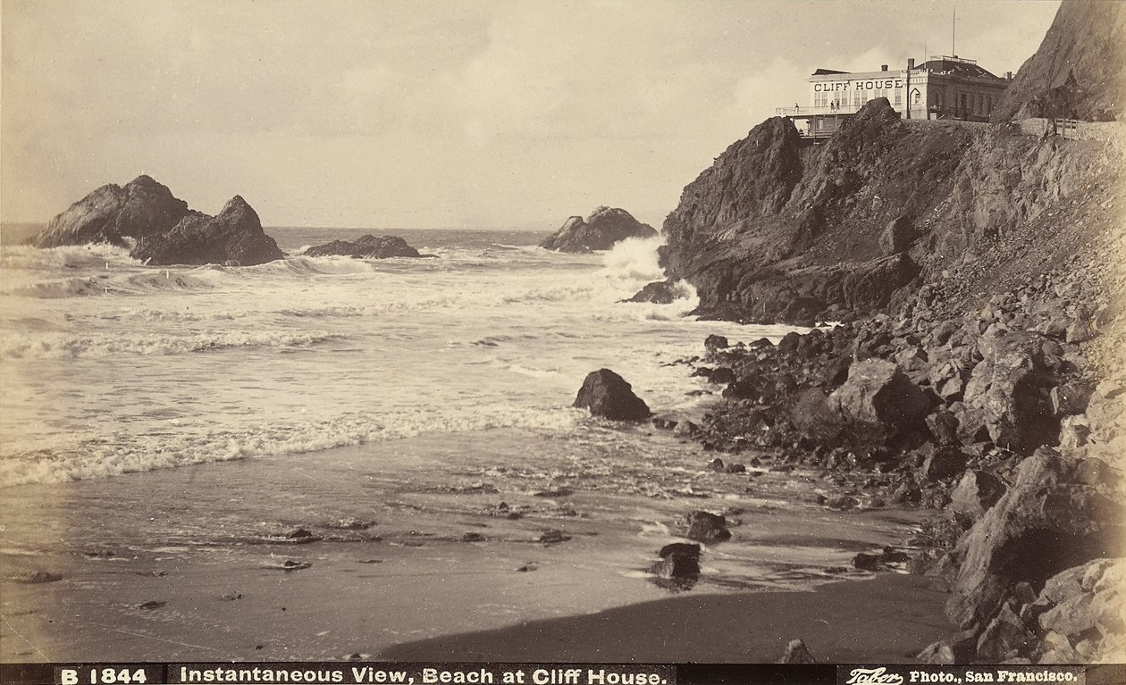 Udsigt over Cliff House og stranden nedenfor, San Francisco af Unbekannter Künstler