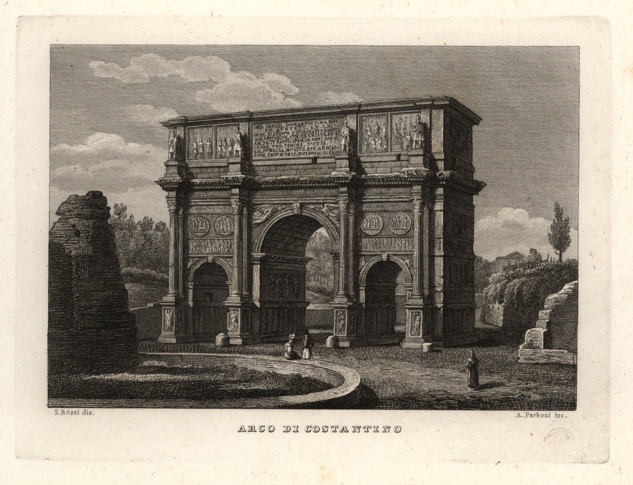 Udsigt over Konstantinbuen, Arco di Costantino, Rom af Unbekannt