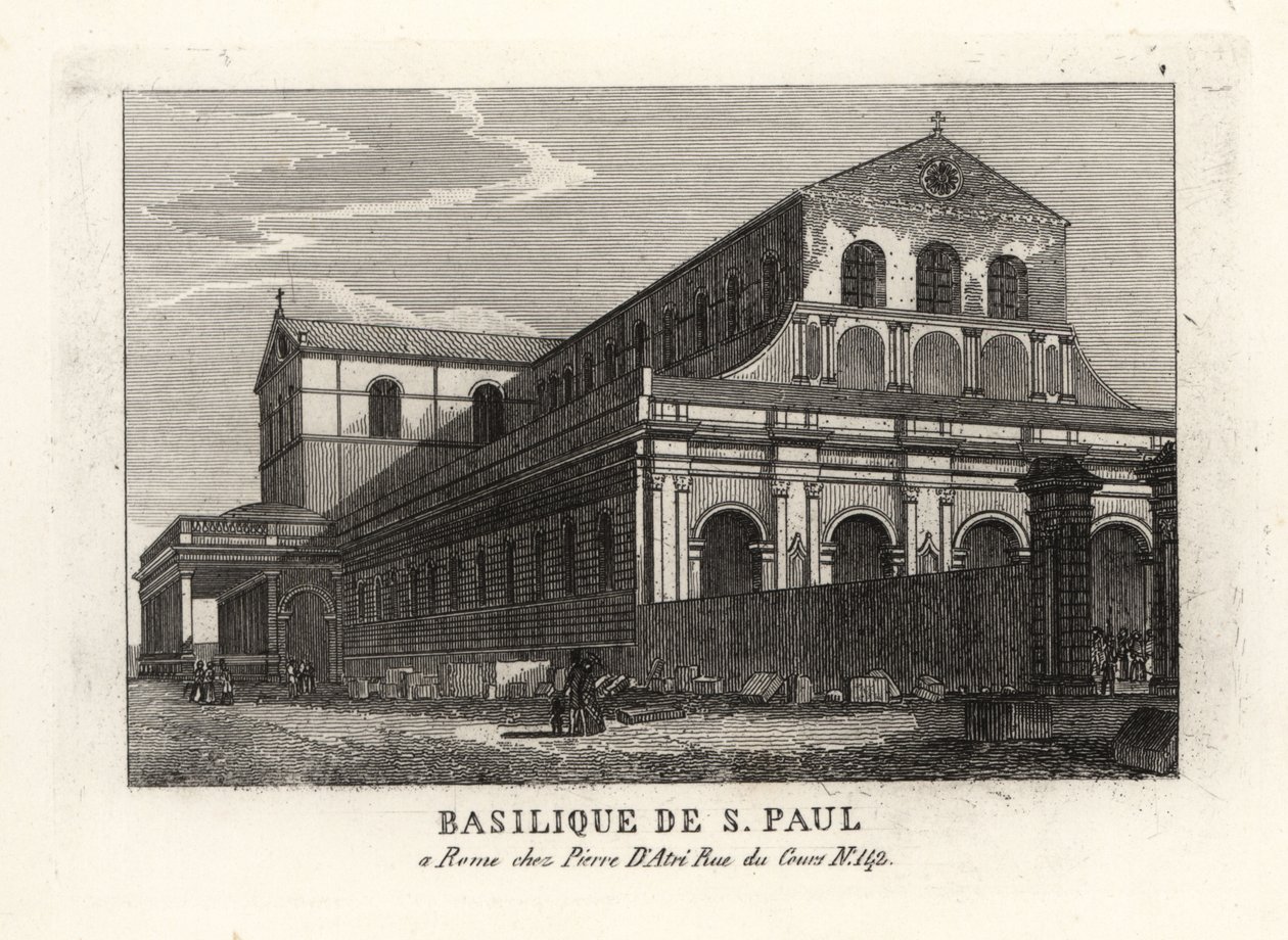 Udsigt over basilikaen St. Paul uden for murene, Rom af Unbekannt