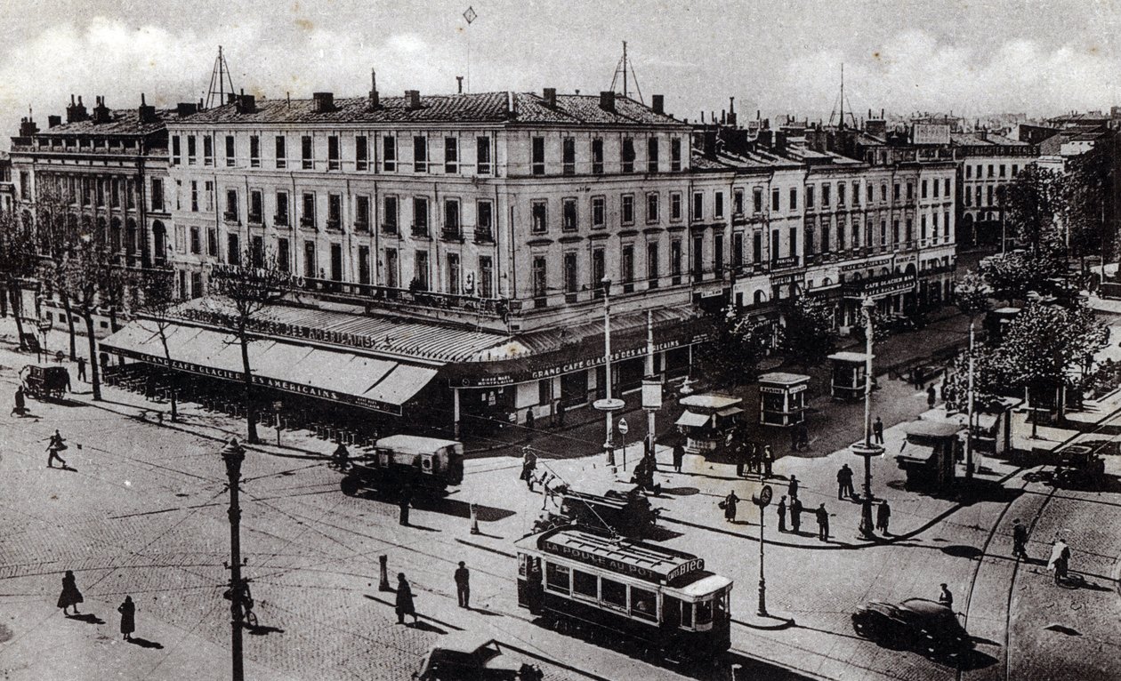 Udsigt over Jean Jaures-krydset i Toulouse, Haute Garonne - postkort 1910 ca Privat samling af Unbekannter Künstler