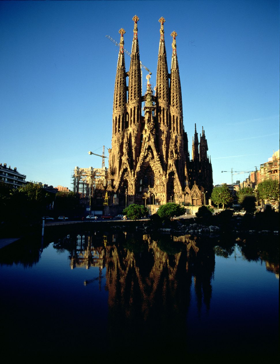 Udsigt over Sagrada Familia-katedralen (foto) af Unbekannt