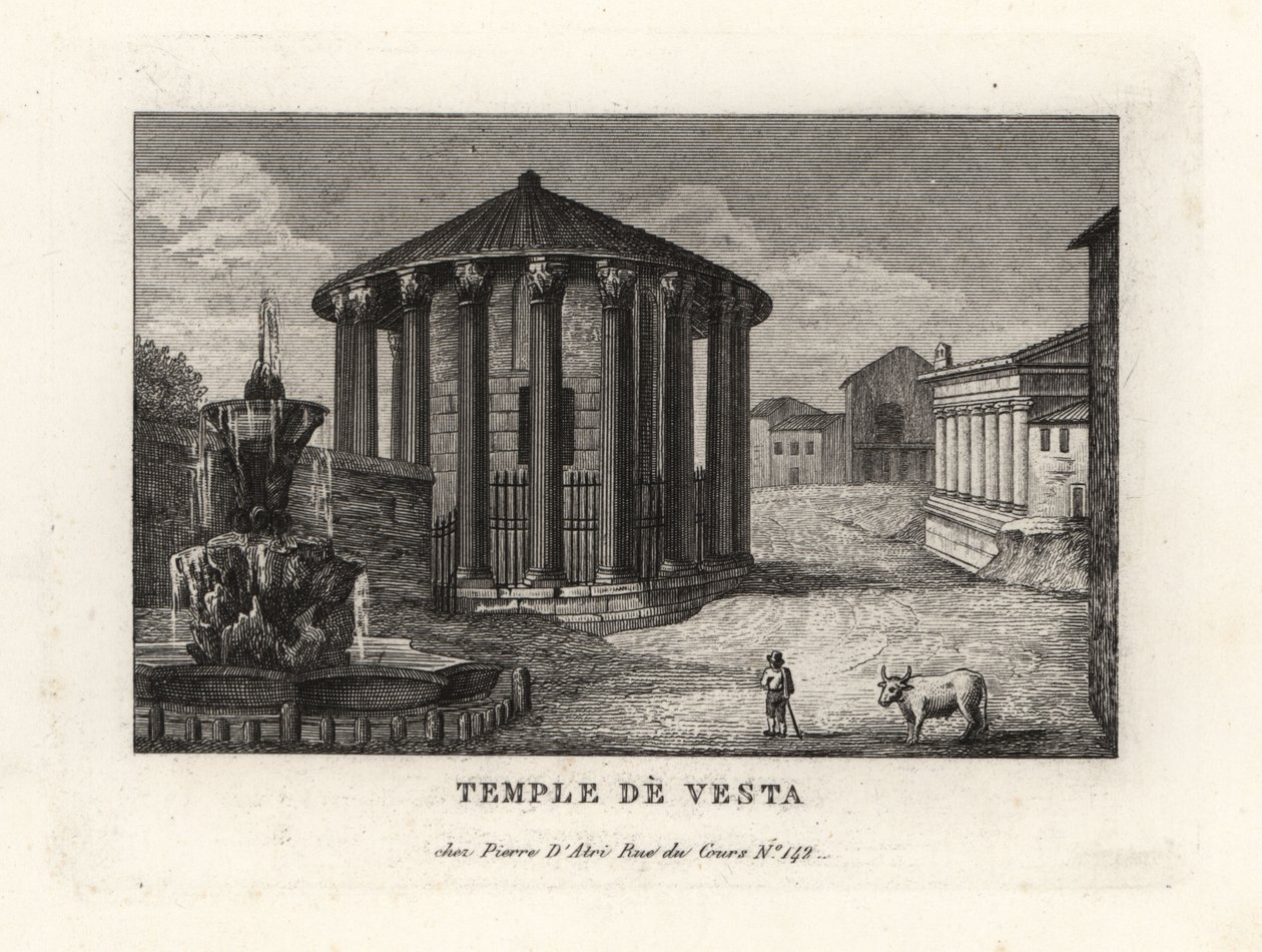 Udsigt over Vesta-templet, Rom af Unbekannt