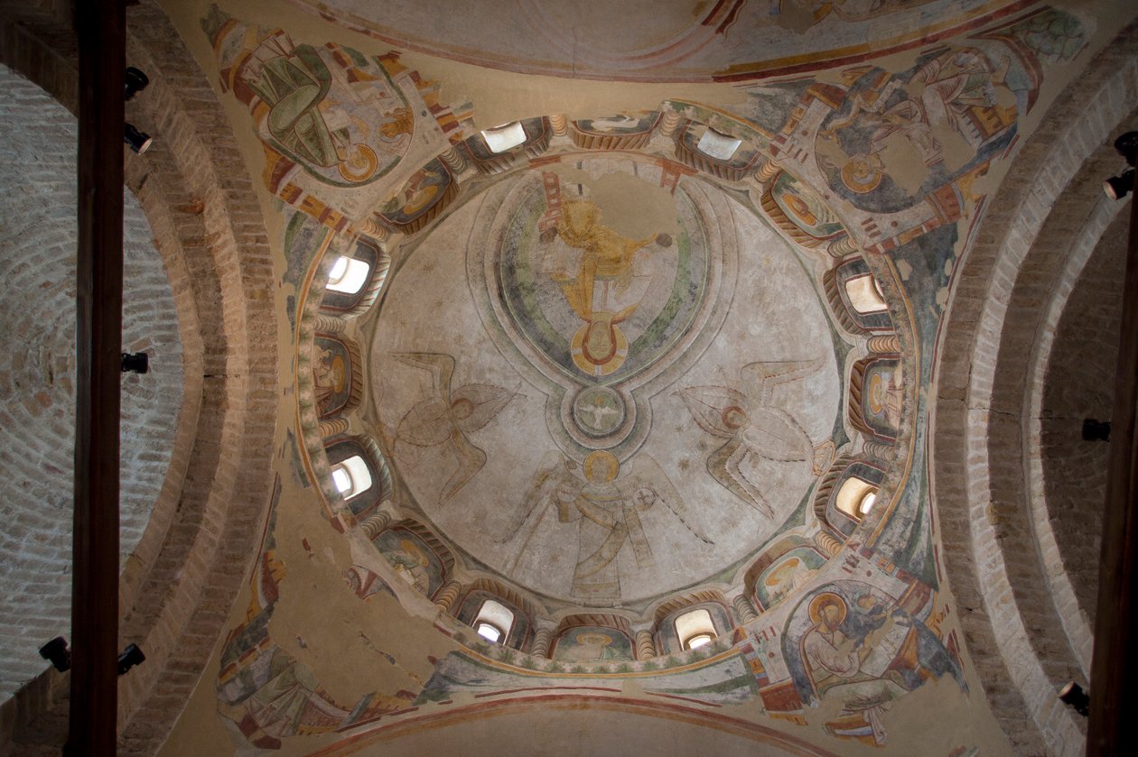 Udsigt over fresken i dåbskapellet, St Stephens katedral, Concordia Sagittaria, provinsen Venedig, Veneto, Italien (foto) af Unbekannter Künstler