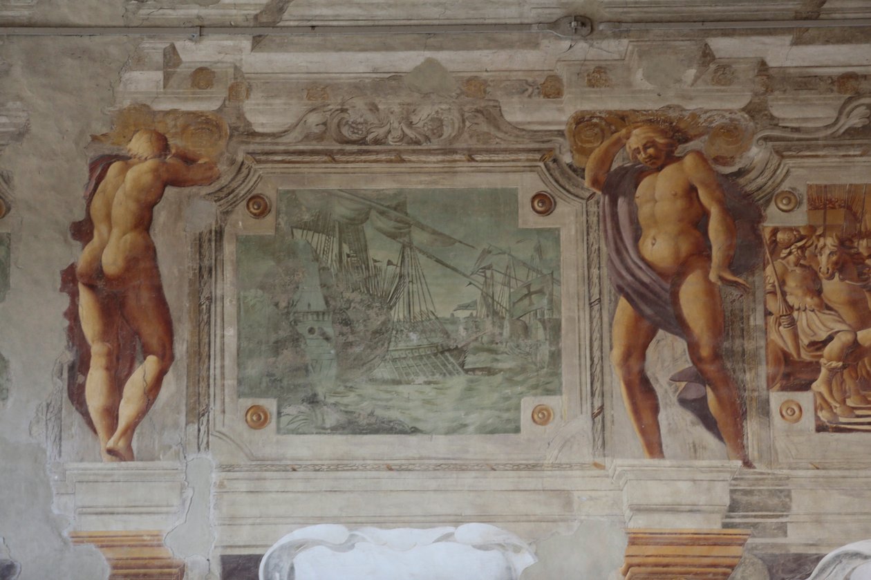 Udsigt over freskoen af ​​Sisto Badalocchio Rosa, Bentivoglio Palace, Gualtieri, Emilia Romagna, Italien (foto) af Unbekannter Künstler
