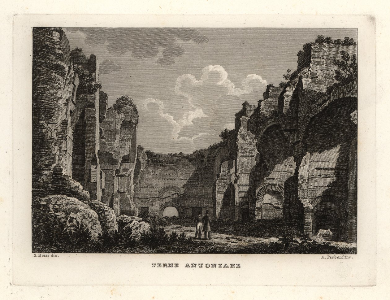 Udsigt over ruinerne af Caracalla-badene, Terme Antoniane, Rom af Unbekannt