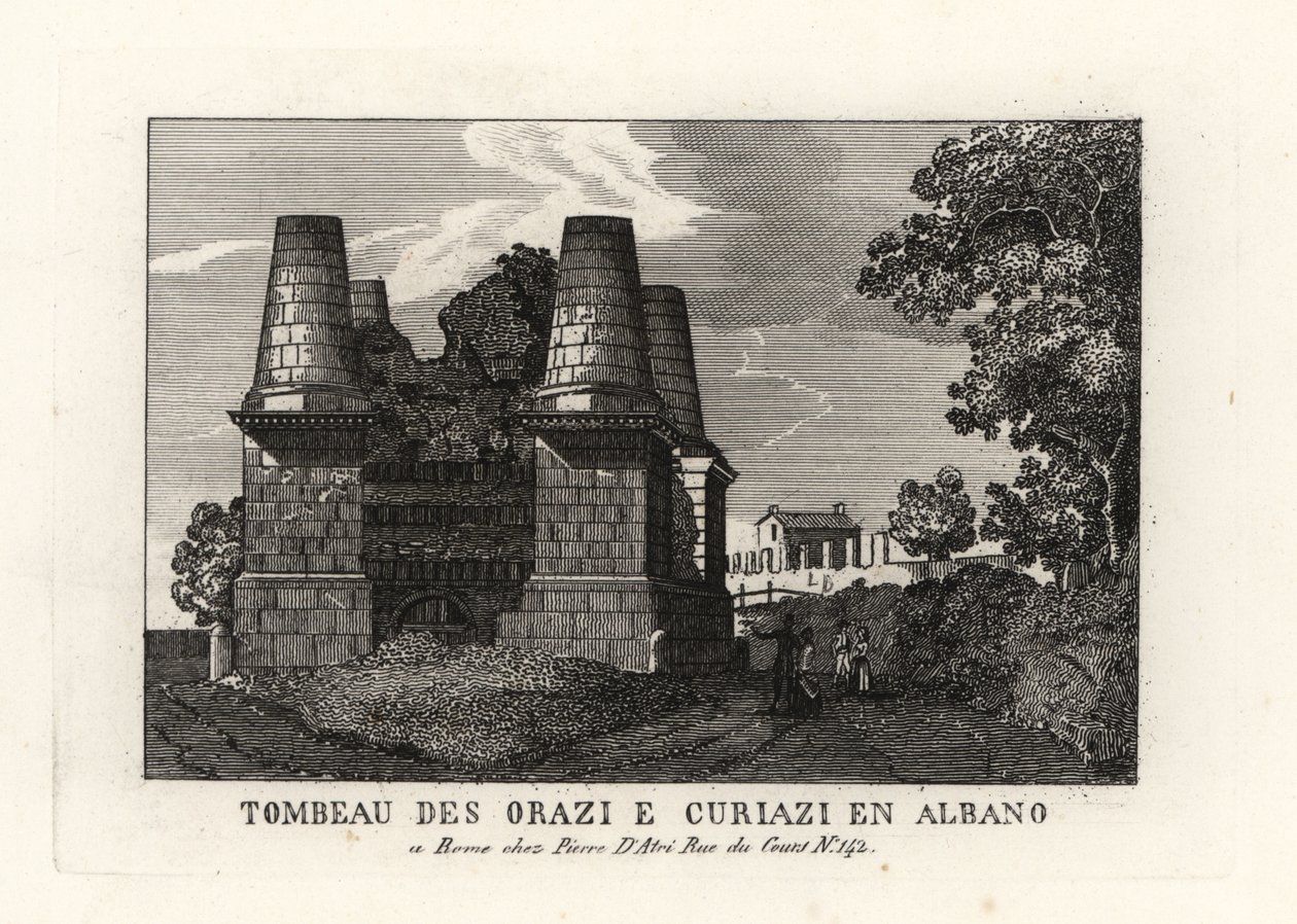 Udsigt over ruinerne af mausoleet Horatii og Curiatii på Appian Way, Rom af Unbekannt