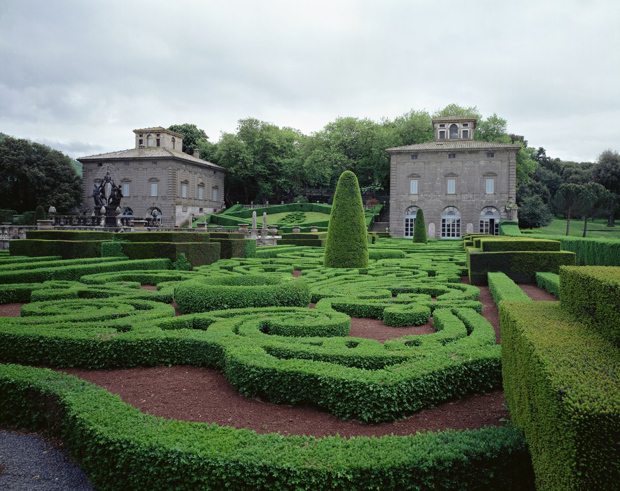 Udsigt over de to villaer og haven, designet til kardinal Giovanni Francesco Gambara af Giacomo Vignola (1507-73) 1568 (foto) af Unbekannt